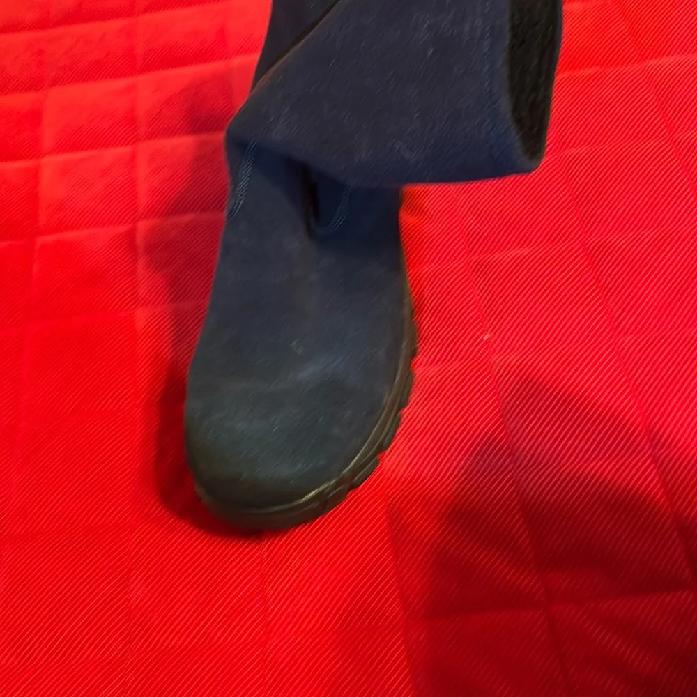 Land’s End Men’s Navy Blue Winter Boots with Back Zippers